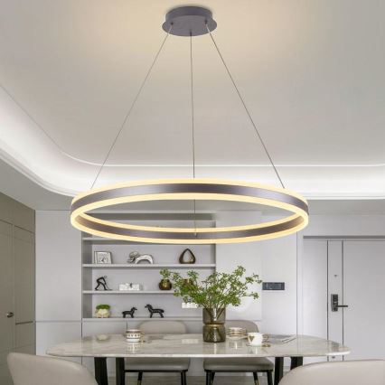 LED himmennettävä kattokruunu johdolla LED/110W/230V 3000-6500K halkaisija 80 cm + kaukosäädin