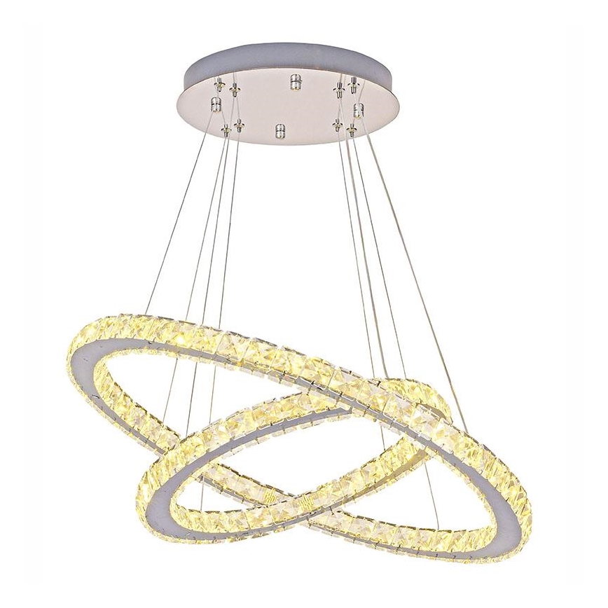 LED himmennettävä kristallikruunu johdolla LED/115W/230V 3000-6500K hopea + kaukosäädin