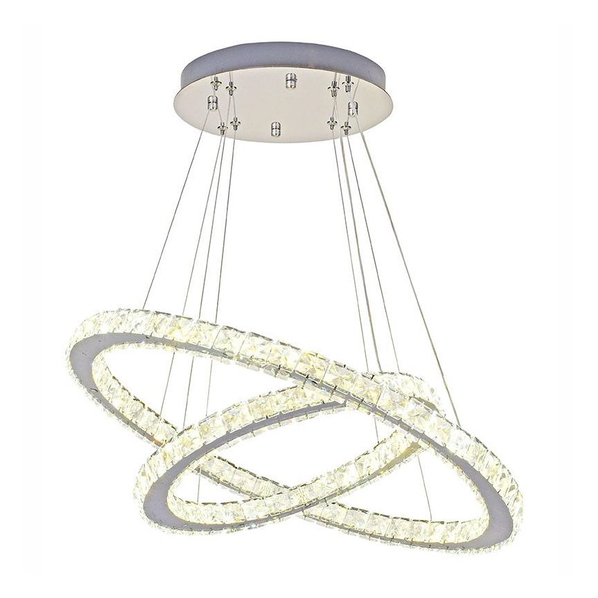 LED himmennettävä kristallikruunu johdolla LED/115W/230V 3000-6500K hopea + kaukosäädin