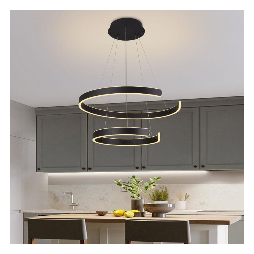 LED himmennettävä kattokruunu johdolla LED/120W/230V 3000-6500K halkaisija 60 cm + kaukosäädin