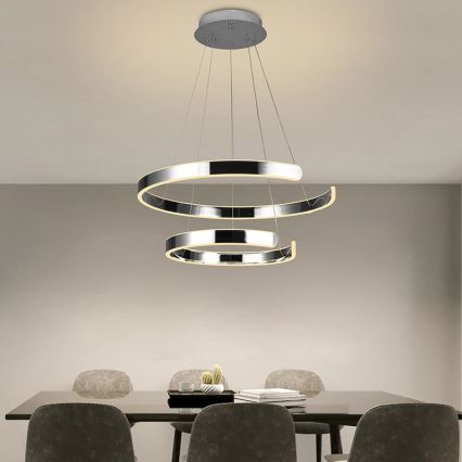 LED himmennettävä kattokruunu johdolla LED/120W/230V 3000-6500K halkaisija 60 cm + kaukosäädin