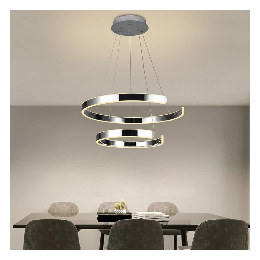 LED himmennettävä kattokruunu johdolla LED/120W/230V 3000-6500K halkaisija 60 cm + kaukosäädin