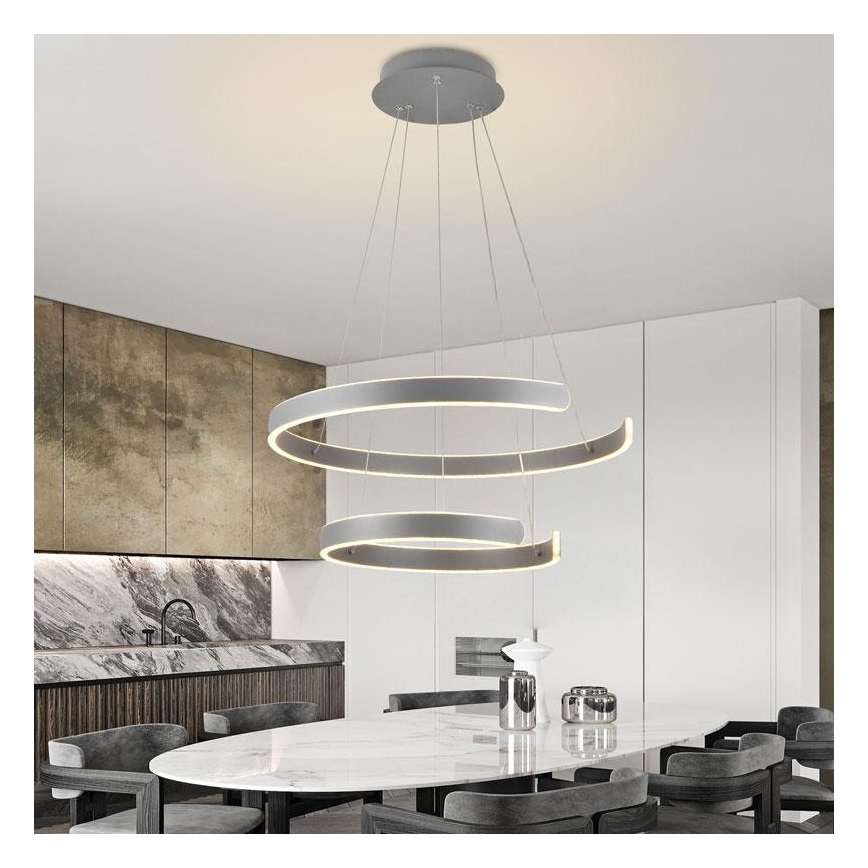 LED himmennettävä kattokruunu johdolla LED/120W/230V 3000-6500K halkaisija 60 cm + kaukosäädin