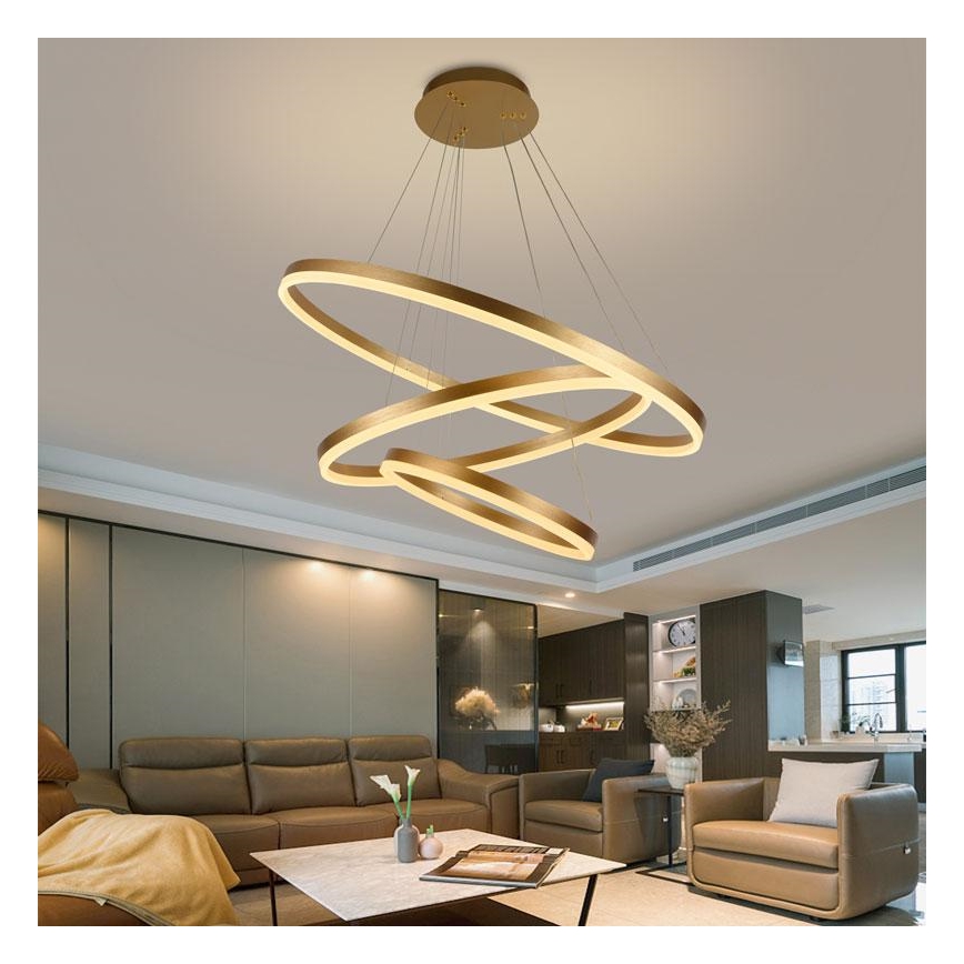 LED himmennettävä kattokruunu johdolla LED/125W/230V 3000-6500K halkaisija 80 cm + kaukosäädin