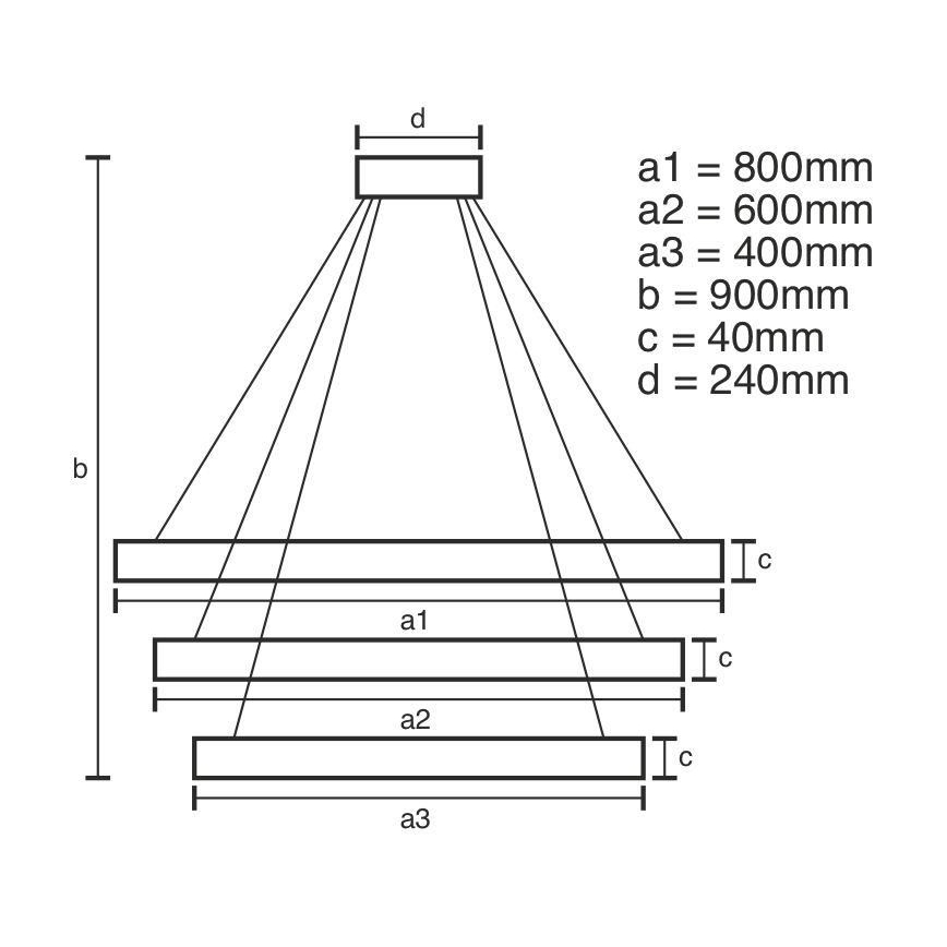 LED himmennettävä kattokruunu johdolla LED/125W/230V 3000-6500K halkaisija 80 cm + kaukosäädin