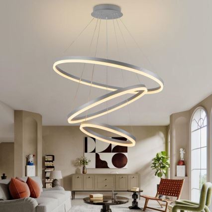 LED himmennettävä kattokruunu johdolla LED/125W/230V 3000-6500K halkaisija 80 cm + kaukosäädin