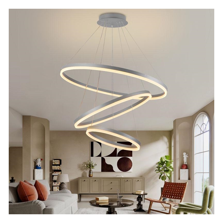 LED himmennettävä kattokruunu johdolla LED/125W/230V 3000-6500K halkaisija 80 cm + kaukosäädin