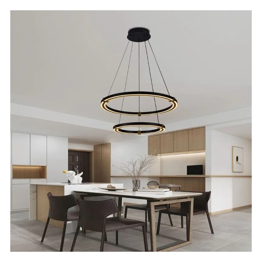 LED himmennettävä kattokruunu johdolla LED/130W/230V 3000-6500K halkaisija 60 cm + kaukosäädin