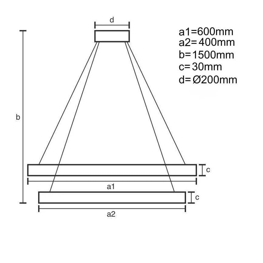 LED himmennettävä kattokruunu johdolla LED/130W/230V 3000-6500K halkaisija 60 cm + kaukosäädin