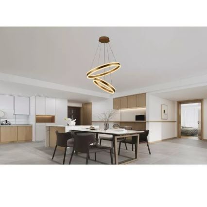 LED himmennettävä kattokruunu johdolla LED/135W/230V 3000-6500K halkaisija 60 cm + kaukosäädin