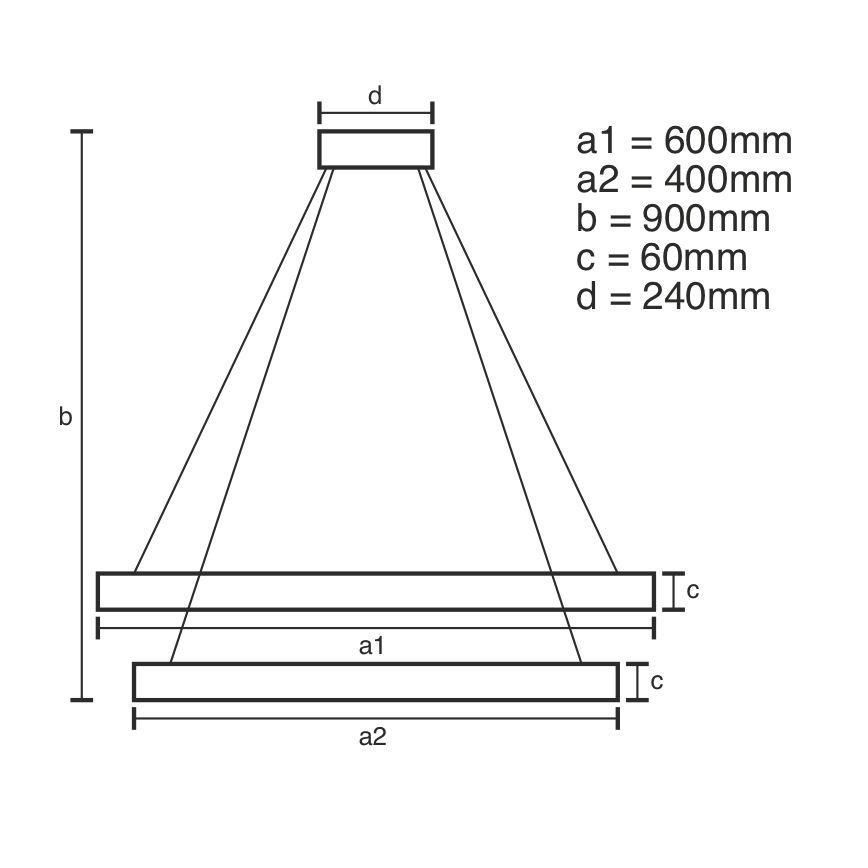 LED himmennettävä kattokruunu johdolla LED/135W/230V 3000-6500K halkaisija 60 cm + kaukosäädin