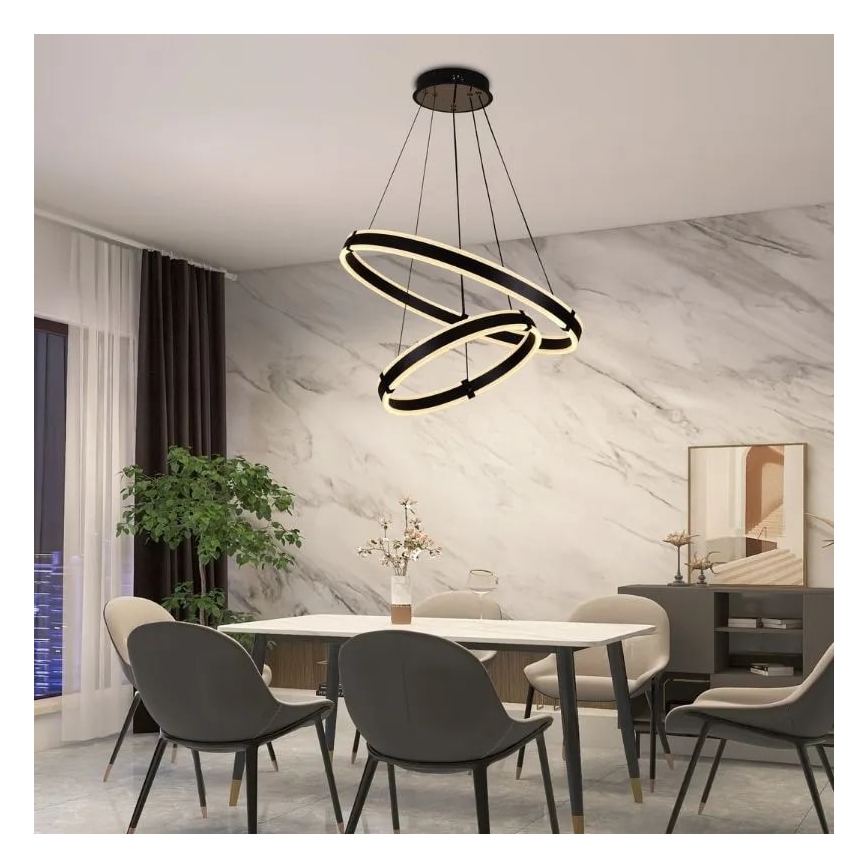 LED himmennettävä kattokruunu johdolla LED/140W/230V 3000-6500K halkaisija 60 cm + kaukosäädin