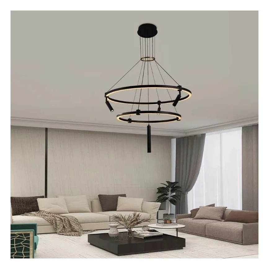 LED himmennettävä kattokruunu johdolla LED/140W/230V 3000-6500K + kaukosäädin