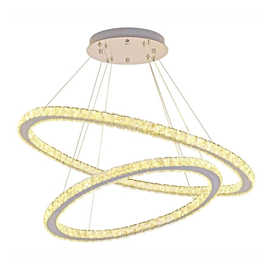 LED himmennettävä kristallikruunu johdolla LED/160W/230V 3000-6500K hopea + kaukosäädin