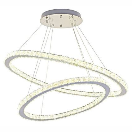 LED himmennettävä kristallikruunu johdolla LED/160W/230V 3000-6500K hopea + kaukosäädin