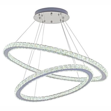 LED himmennettävä kristallikruunu johdolla LED/160W/230V 3000-6500K hopea + kaukosäädin
