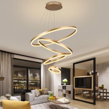 LED himmennettävä kattokruunu johdolla LED/165W/230V 3000-6500K halkaisija 80 cm + kaukosäädin