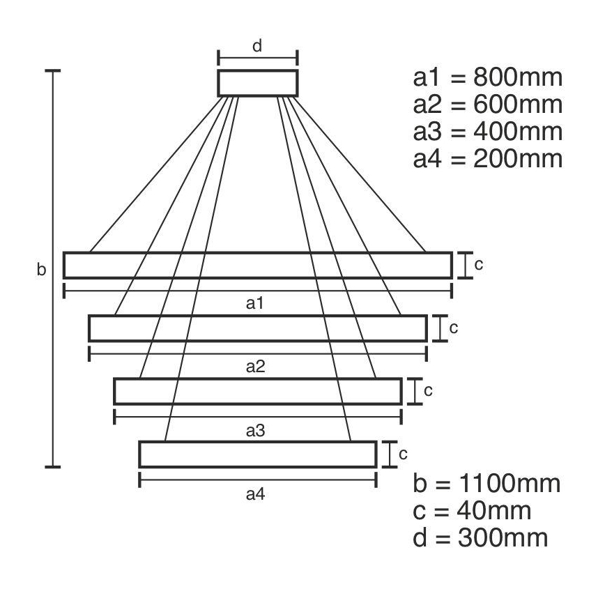LED himmennettävä kattokruunu johdolla LED/165W/230V 3000-6500K halkaisija 80 cm + kaukosäädin