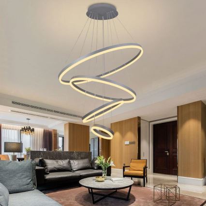 LED himmennettävä kattokruunu johdolla LED/165W/230V 3000-6500K halkaisija 80 cm + kaukosäädin