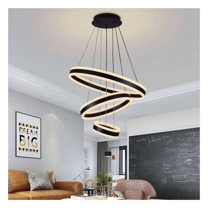 LED himmennettävä kattokruunu johdolla LED/165W/230V 3000-6500K halkaisija 60 cm + kaukosäädin