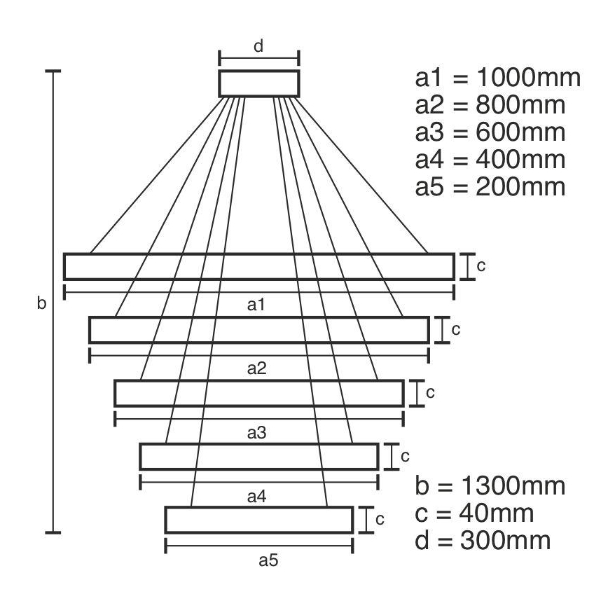 LED himmennettävä kattokruunu johdolla LED/210W/230V 3000-6500K halkaisija 100 cm + kaukosäädin
