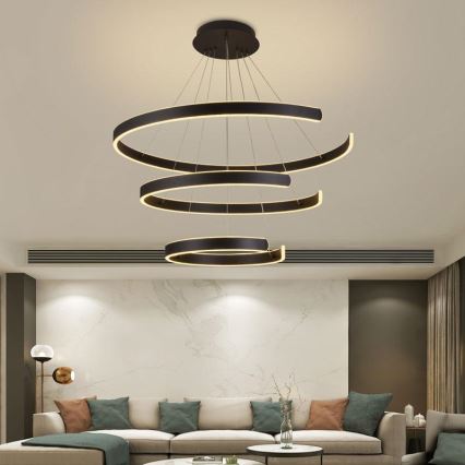 LED himmennettävä kattokruunu johdolla LED/220W/230V 3000-6500K halkaisija 80 cm + kaukosäädin