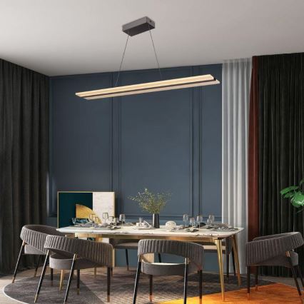 LED himmennettävä riippuvalaisin johdolla LED/40W/230V 3000-6500K kromi + kaukosäädin