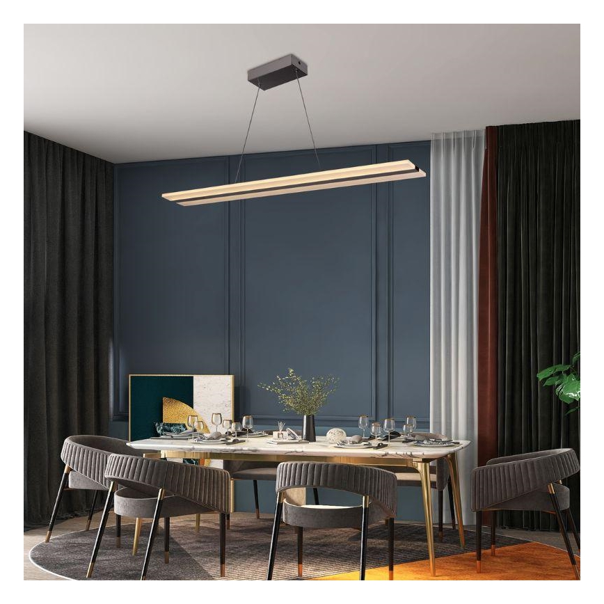 LED himmennettävä riippuvalaisin johdolla LED/40W/230V 3000-6500K kromi + kaukosäädin