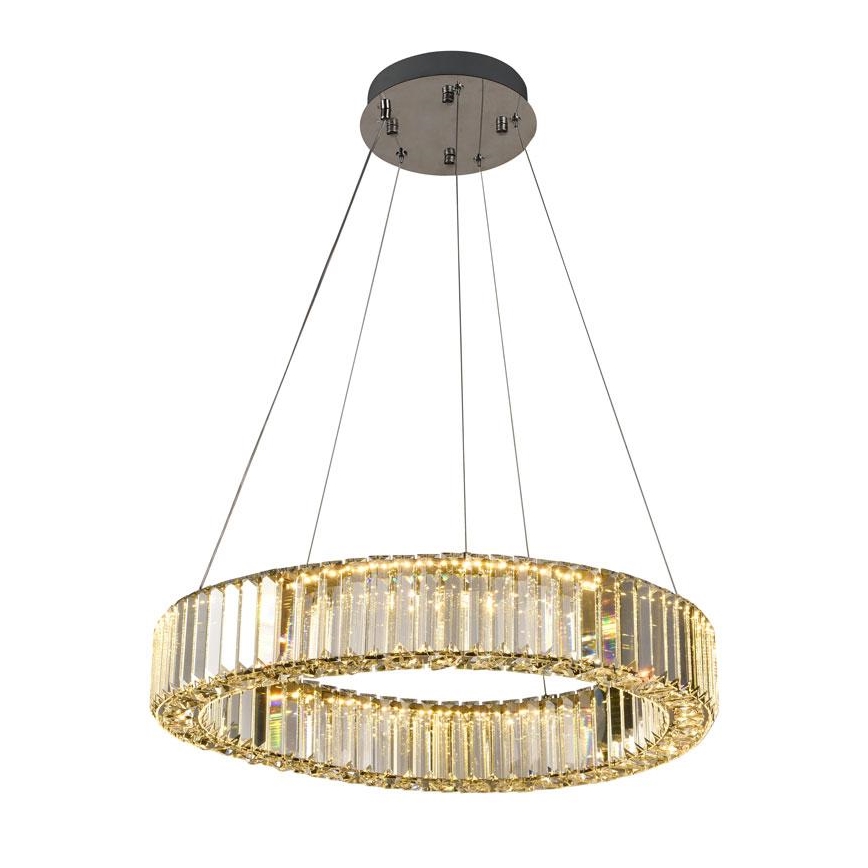 LED himmennettävä kristallikruunu johdolla LED/40W/230V 3000-6500K kiiltävä kromi + kaukosäädin