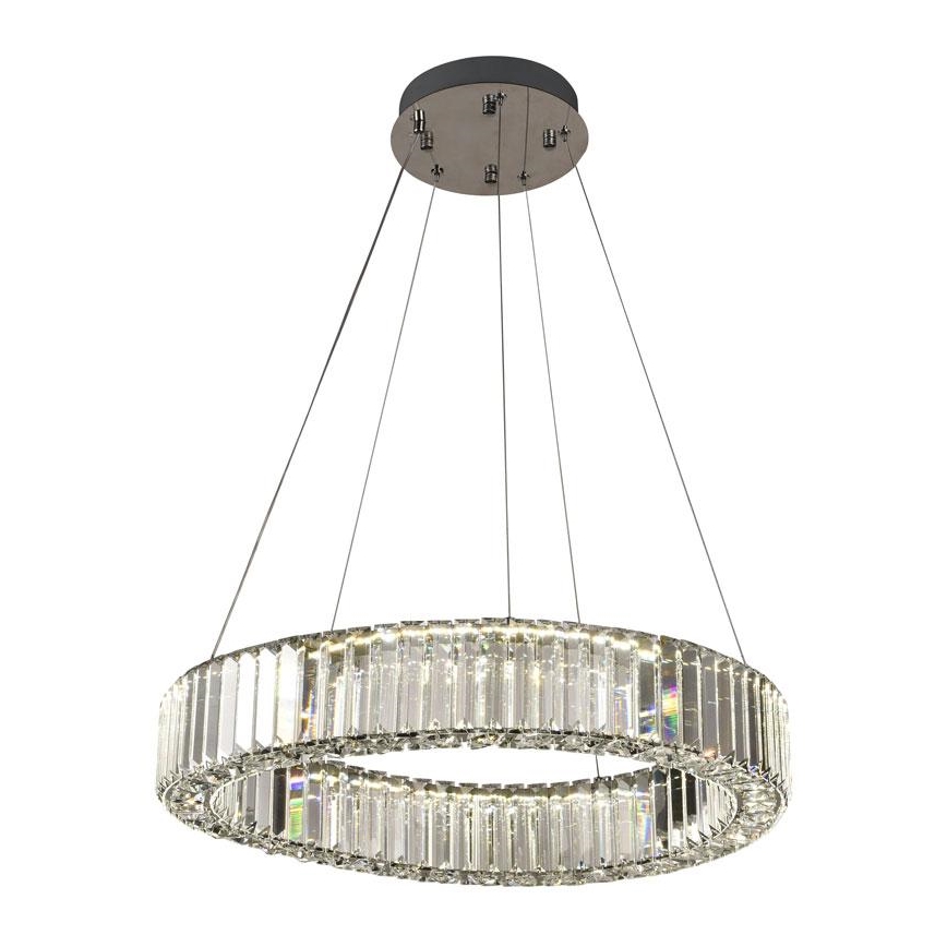 LED himmennettävä kristallikruunu johdolla LED/40W/230V 3000-6500K kiiltävä kromi + kaukosäädin