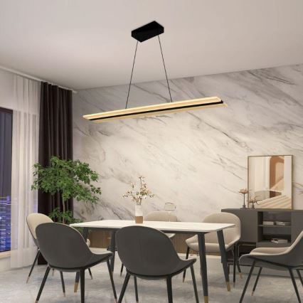 LED himmennettävä kattokruunu johdolla LED/40W/230V 3000-6500K musta + kaukosäädin