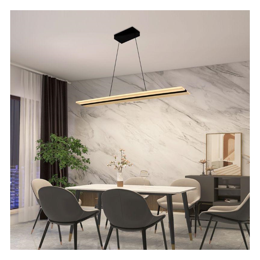 LED himmennettävä kattokruunu johdolla LED/40W/230V 3000-6500K musta + kaukosäädin