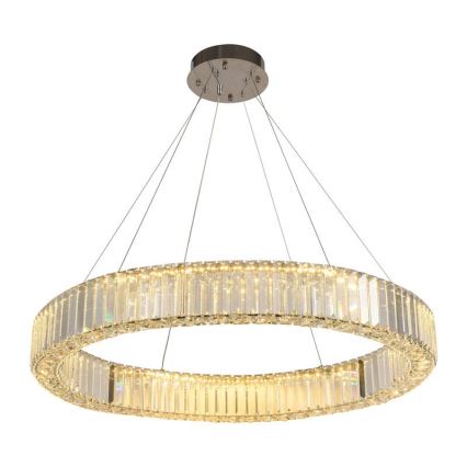 LED himmennettävä kristallikruunu johdolla LED/50W/230V 3000-6500K kiiltävä kromi + kaukosäädin