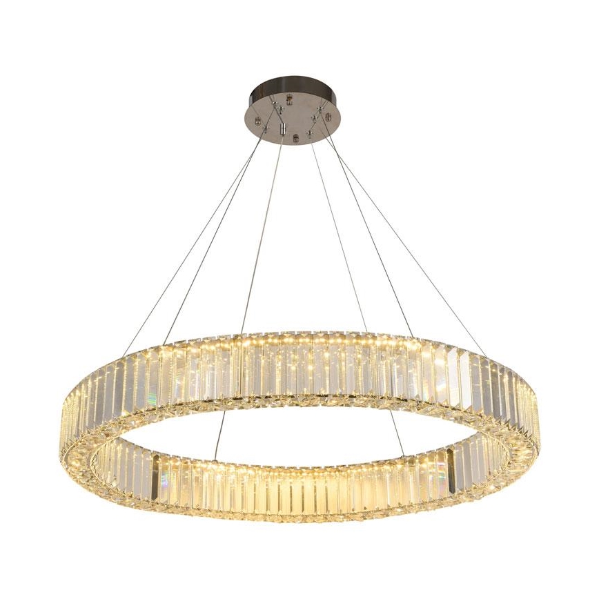 LED himmennettävä kristallikruunu johdolla LED/50W/230V 3000-6500K kiiltävä kromi + kaukosäädin