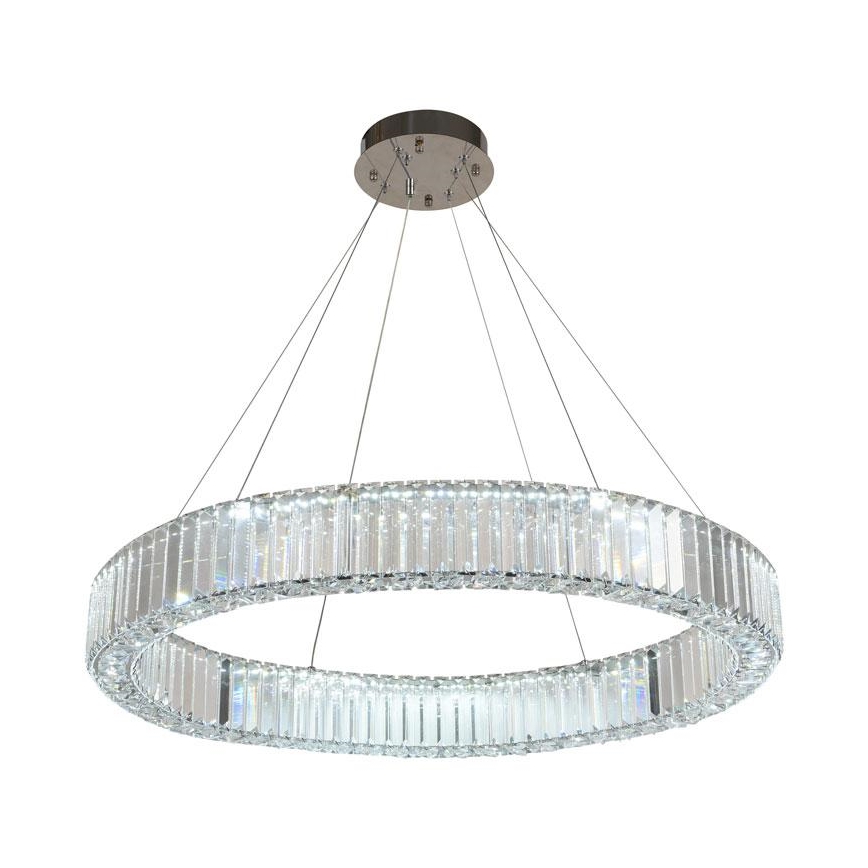 LED himmennettävä kristallikruunu johdolla LED/50W/230V 3000-6500K kiiltävä kromi + kaukosäädin