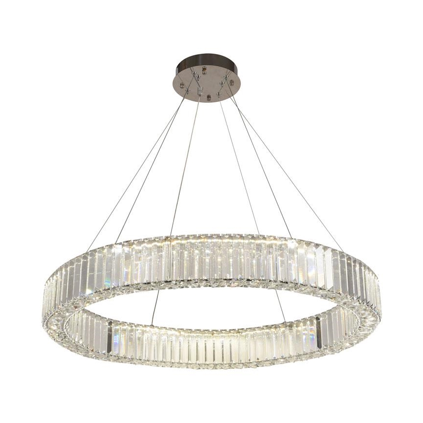 LED himmennettävä kristallikruunu johdolla LED/50W/230V 3000-6500K kiiltävä kromi + kaukosäädin