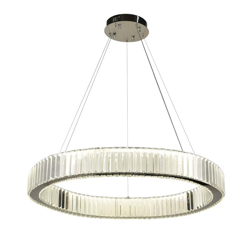 LED himmennettävä kristallikruunu johdolla LED/50W/230V 3000-6500K kiiltävä kromi + kaukosäädin