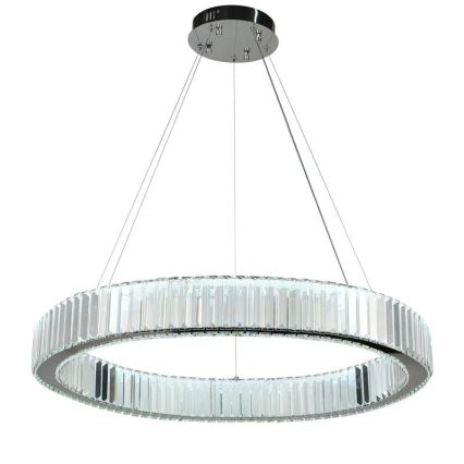 LED himmennettävä kristallikruunu johdolla LED/50W/230V 3000-6500K kiiltävä kromi + kaukosäädin