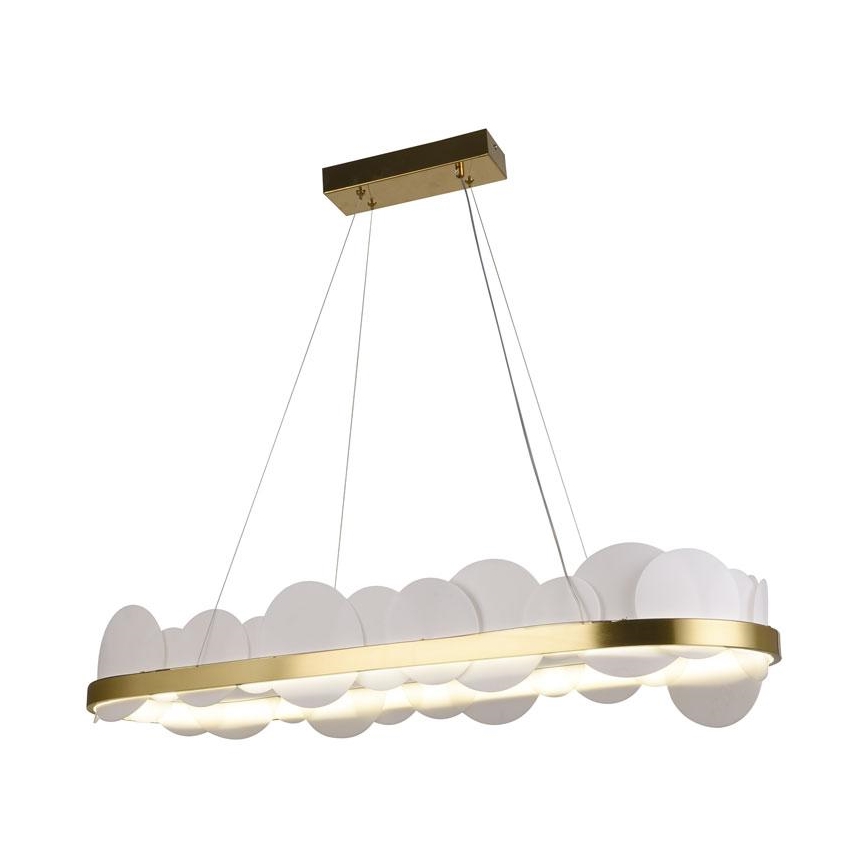 LED himmennettävä kattokruunu johdolla LED/50W/230V 3000-6500K kulta + kaukosäädin