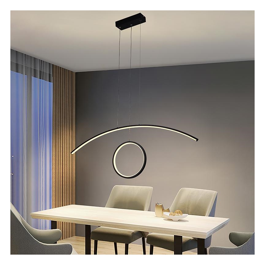 LED himmennettävä riippuvalaisin johdolla LED/55W/230V 3000-6500K + kaukosäädin