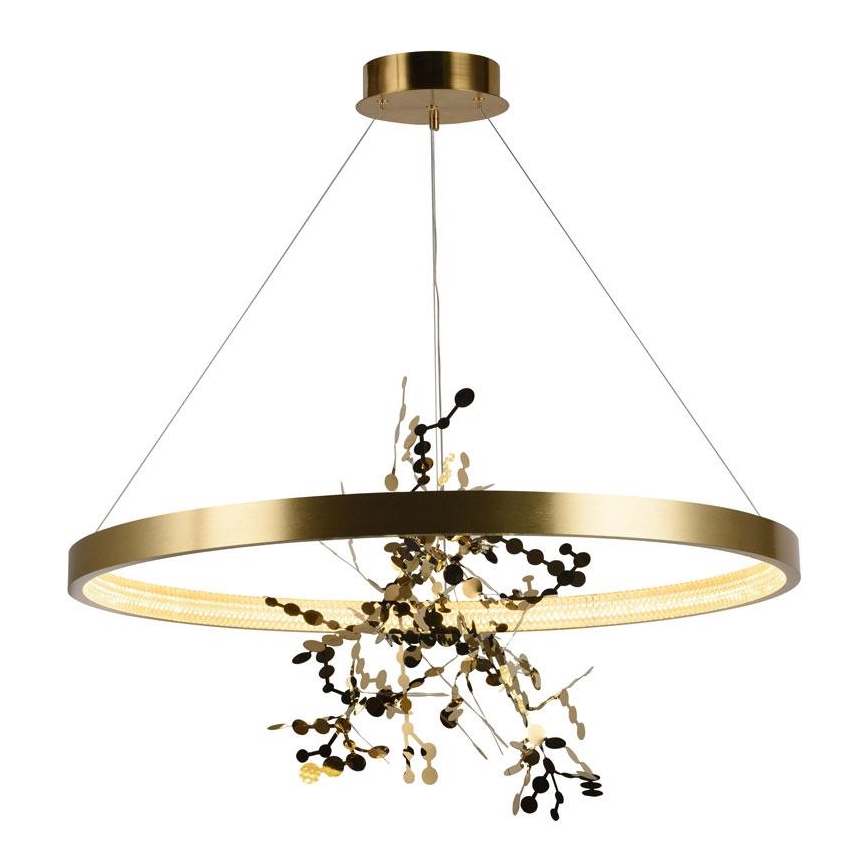 LED himmennettävä kattokruunu johdolla LED/55W/230V 3000-6500K kulta + kaukosäädin