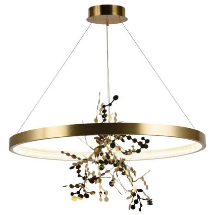 LED himmennettävä kattokruunu johdolla LED/55W/230V 3000-6500K kulta + kaukosäädin