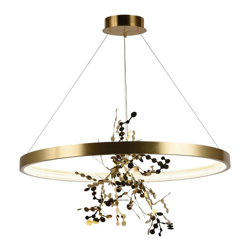 LED himmennettävä kattokruunu johdolla LED/55W/230V 3000-6500K kulta + kaukosäädin