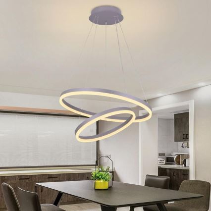 LED himmennettävä kattokruunu johdolla LED/70W/230V 3000-6500K halkaisija 60 cm + kaukosäädin