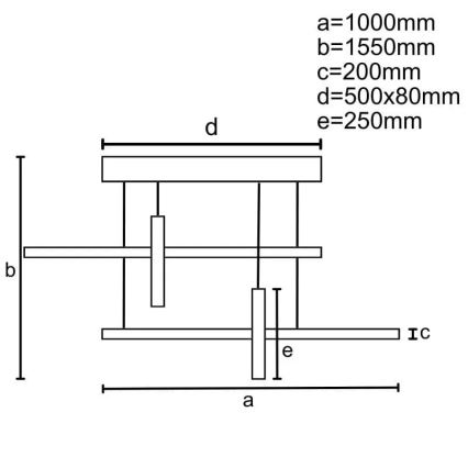 LED himmennettävä kattokruunu johdolla LED/70W/230V 3000-6500K + kaukosäädin