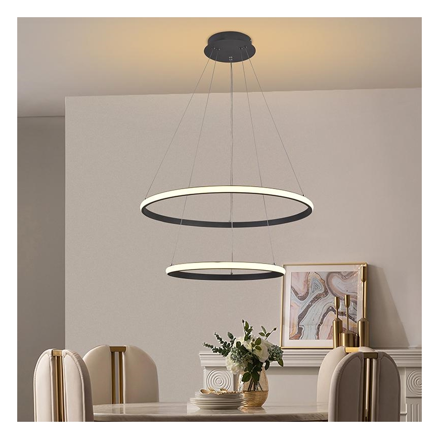 LED himmennettävä kattokruunu johdolla LED/75W/230V 3000-6500K halkaisija 60 cm + kaukosäädin