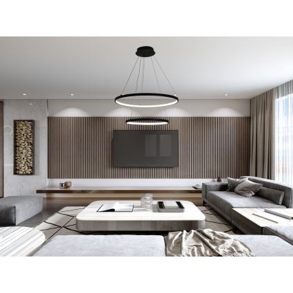 LED himmennettävä kattokruunu johdolla LED/75W/230V 3000-6500K halkaisija 60 cm + kaukosäädin