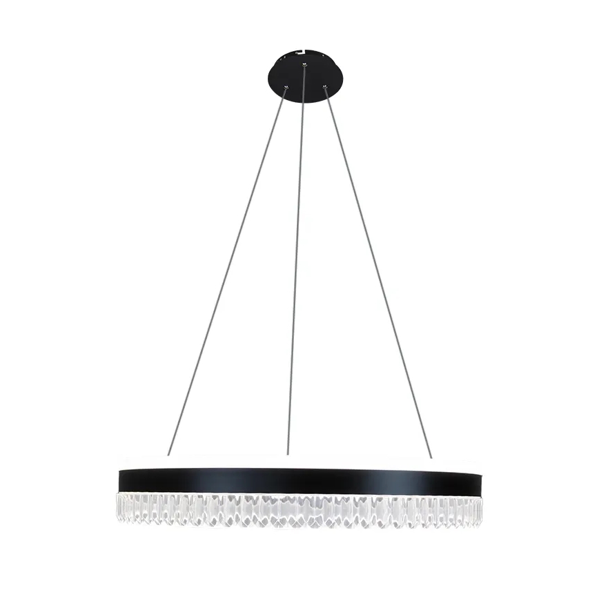 LED himmennettävä kristallikruunu köydellä LED/80W/230V 3000-6500K musta + kaukosäädin