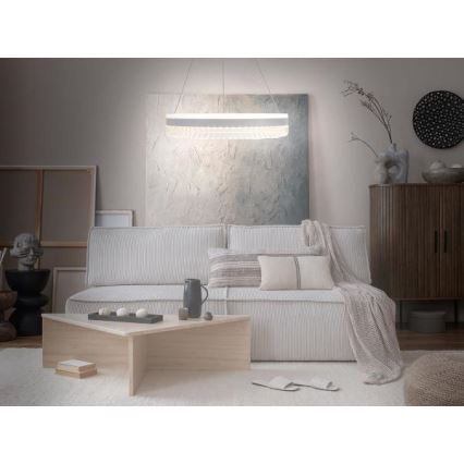 LED himmennettävä kristallikruunu köydellä LED/80W/230V 3000-6500K valkoinen + kaukosäädin