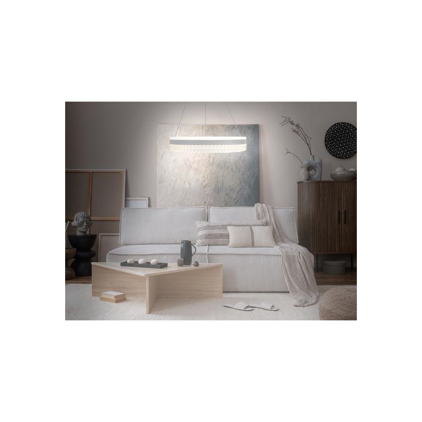 LED himmennettävä kristallikruunu köydellä LED/80W/230V 3000-6500K valkoinen + kaukosäädin